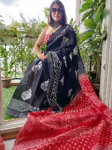 linen saree Presented by Patankar fab PC-8