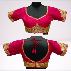 Blouse with mirror work