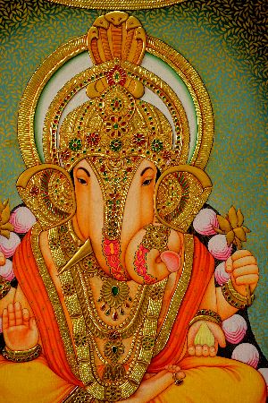 Sri Dagdusheth Ganesha Tanjore Painting