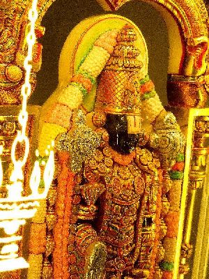 Tirupati Balaji Sculpture Gold Tanjore Painting