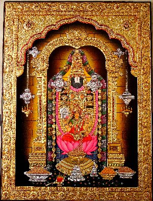 Sri Tirupati Balaji Tanjore Painting