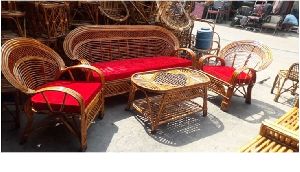 Cane Wood Sofa Set