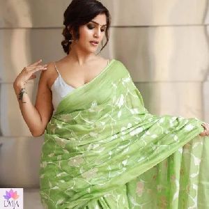 Linen Embroidery Sarees