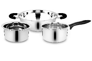 Stainless Steel 3 Piece Cookware Set