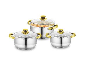 Stainless Steel Casserole set With Color Handle
