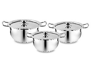 Stainless Steel Casserole Set with Wire Handle