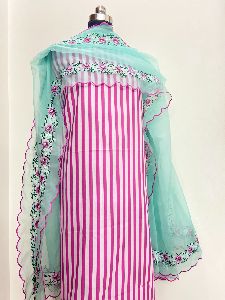 Embroidered Organza Dupatta Suits
