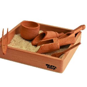 Sensory Wooden Toy Set with Montessori Tray (Beech Wood)