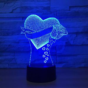 Heart Shape 3d illusion acrylic lamp