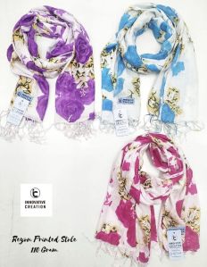 Floral Printed Stole- Barabanki