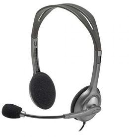 Logitech H110 Wired Over Ear Headphones With Mic Gray