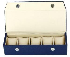 5WCF07BLU Watch Box Organizer For 5 Watch Slots