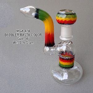 Rasta Color Glass Smoking Bubbler