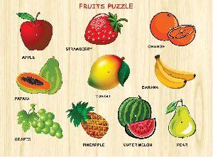 Wooden Fruit Puzzle Tray