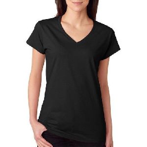 Cotton 100% Cotton, Stylish And Comfortable Trendy Women Full Sleeve V Neck  Black T Shirt at Best Price in Palakkad