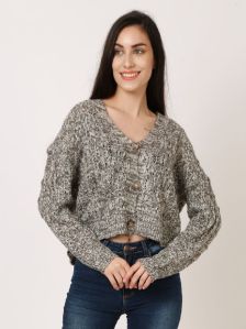 Ladies Cropped Cardigan