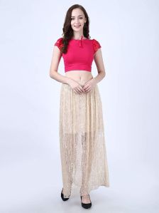 Ladies Pleated Mesh Skirt