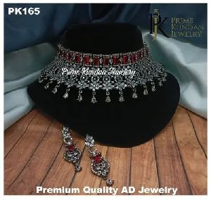 PK-165 American Diamond Necklace Set