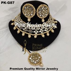 PK-G87 Mirror Choker Necklace Set