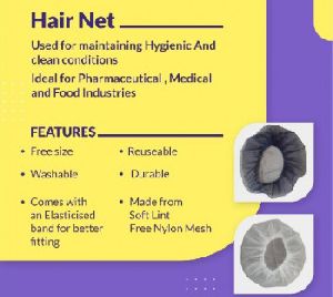 REUSABLE WASHABLE NYLON HAIR NET