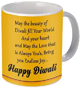 Diwali Gifts for Staff Co-Workers Family Friends Neighbour, Happy Diwali Printed Ceramic Coffee Mug
