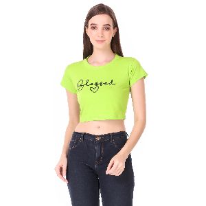 Blessed Print Women Crop T-Shirts