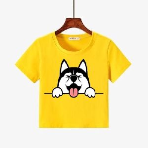 Funny Dog Print Women Crop T-Shirts