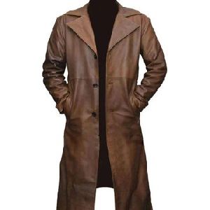 Mens Cow Leather Long Coat