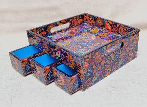 Decorative Tray with Multi Drawer