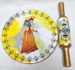 Traditional Printed Rolling Board and Pin Set