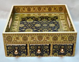Traditional Printed Tray with Multi Drawer