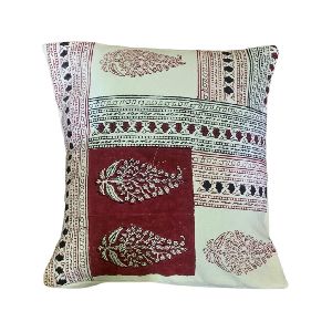 A-CC-C-Y-0004 Hand Block Printed Cushion Cover