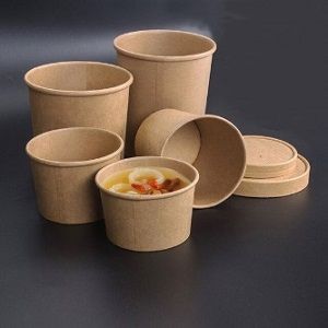Round Brown Paper Food Containers