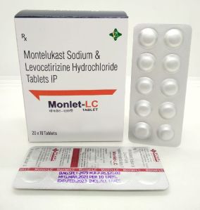 Levocetirizine Hydrochloride 5mg + Montelukast Sodium 10mg Tablets