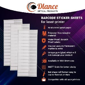 Barcode Sticker Sheets For Optical Retail and Jwellery