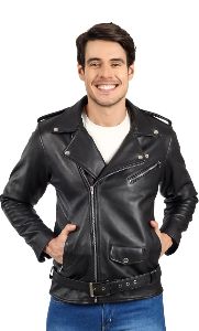 Biker Leather full sleeve solid men sport jacket