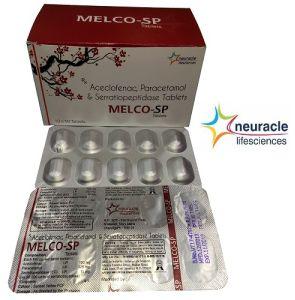 Aceclofenac Paracetamol serratiopeptidase Tablets