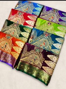 Banarasi Kadiyal Gauti Embroidery Saree