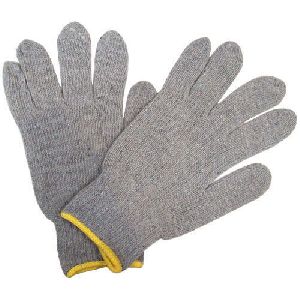 Cotton knitted hand gloves Grey