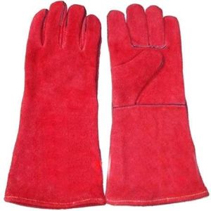 Red Leather Hand Gloves