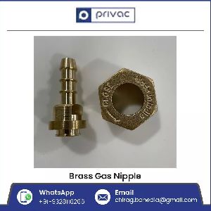Brass Gas Nipple with Nut