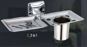 1003 Open Flench Series SS Soap Dish and Toothbrush Holder