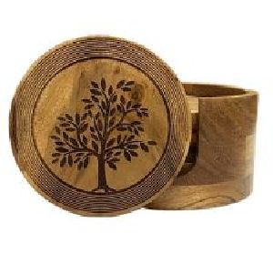 Wooden Tea Coaster Set