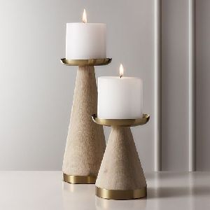 Wooden Pillar Candle Holder