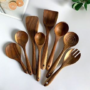 Wooden Cooking and Serving Spoon Set