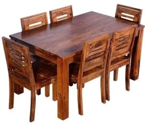 6 Seater Wooden Dining Table Set