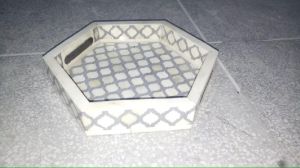 Bone Inlay Hexagon Tray