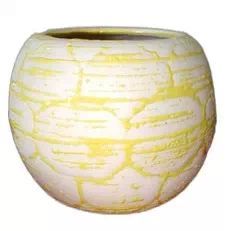 Ceramic Yellow White Flower Pot