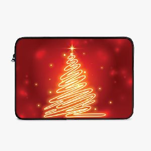 LS0410 Festival Christmas Pattern Zipper Laptop Sleeve