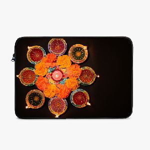 LS0505 Festival Diwali Pattern Zipper Laptop Sleeve